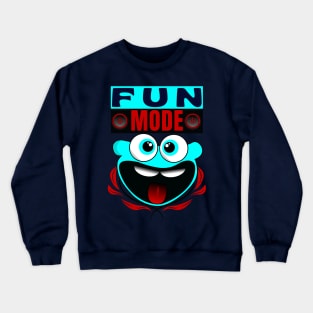 Fun Mode Happy Funny Face Cartoon Emoji Crewneck Sweatshirt